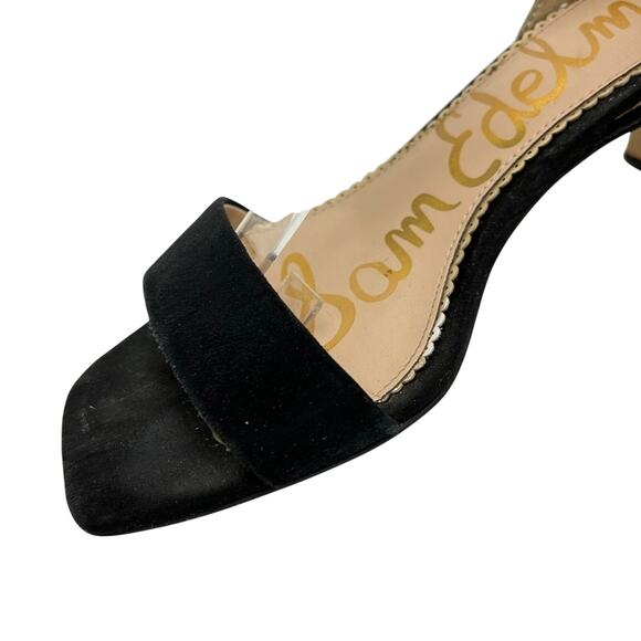Sam Edelman Holmes Leather Black Suede Ankle Strap High Heels Shoes Party sz 7 - Picture 14 of 16